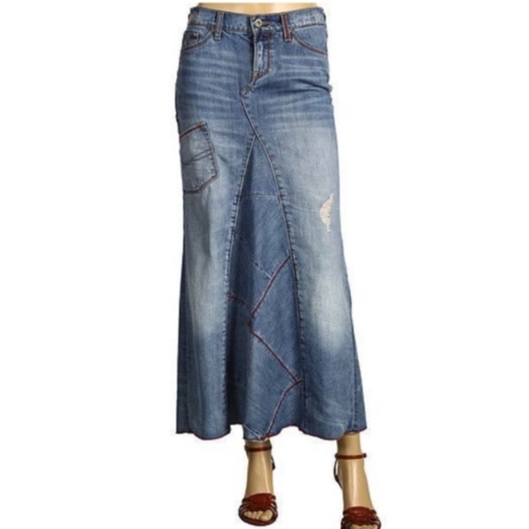 hippie jean skirt
